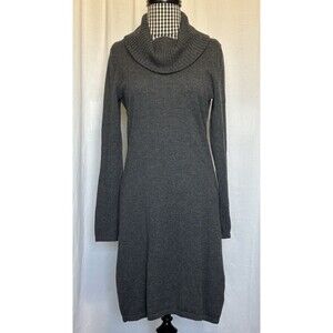 Athleta Merino Wool Cowl Neck Sweater Dress Charcoal Gray Size Medium M